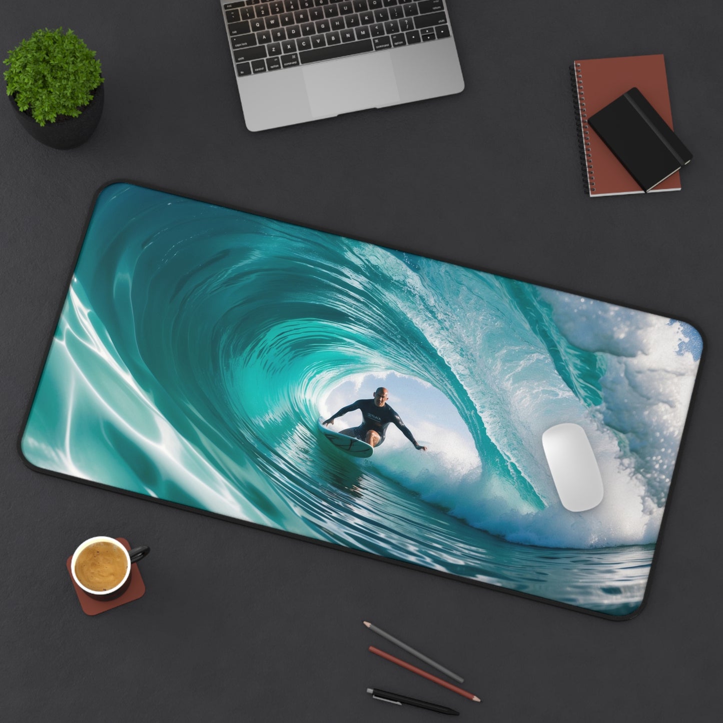 Inside the Barrel: Surfing Photography, Ocean Wave Art- by The Good Kink Mouse Pads Printify