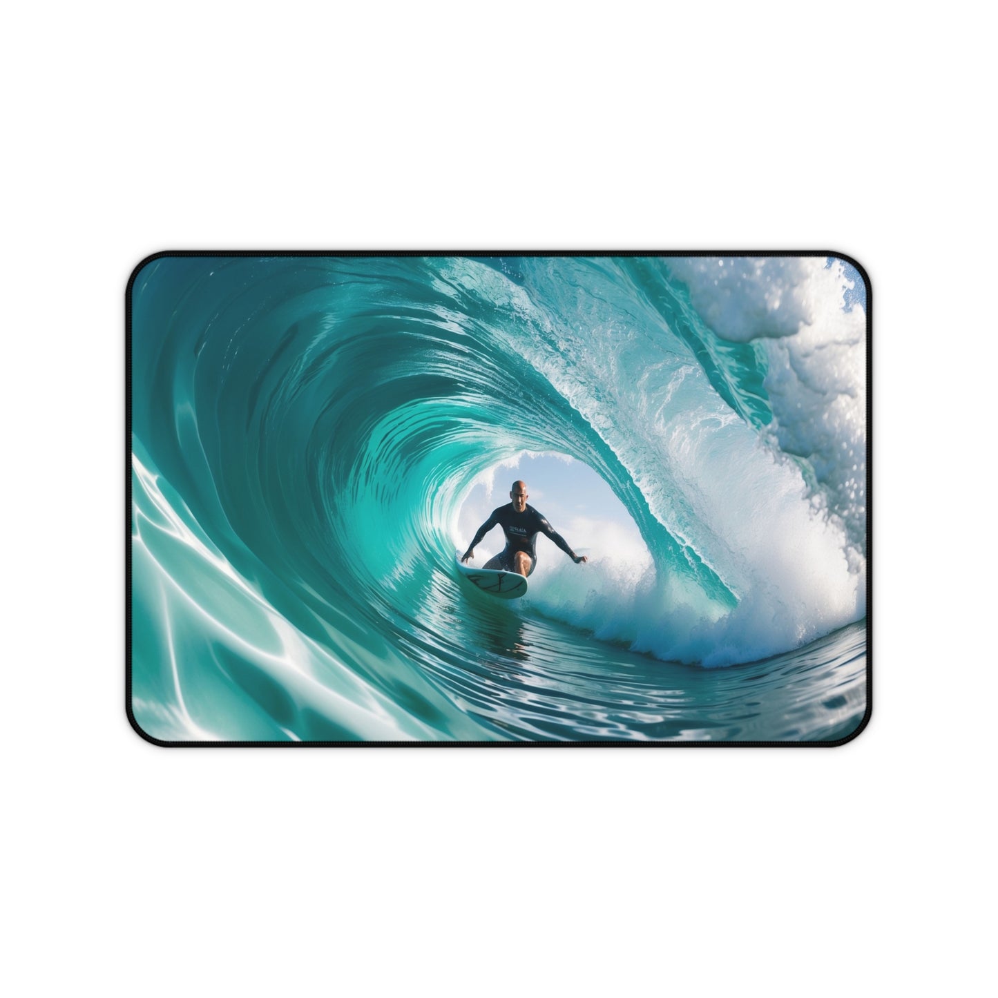 Inside the Barrel: Surfing Photography, Ocean Wave Art- by The Good Kink Mouse Pads Printify 12" × 18"