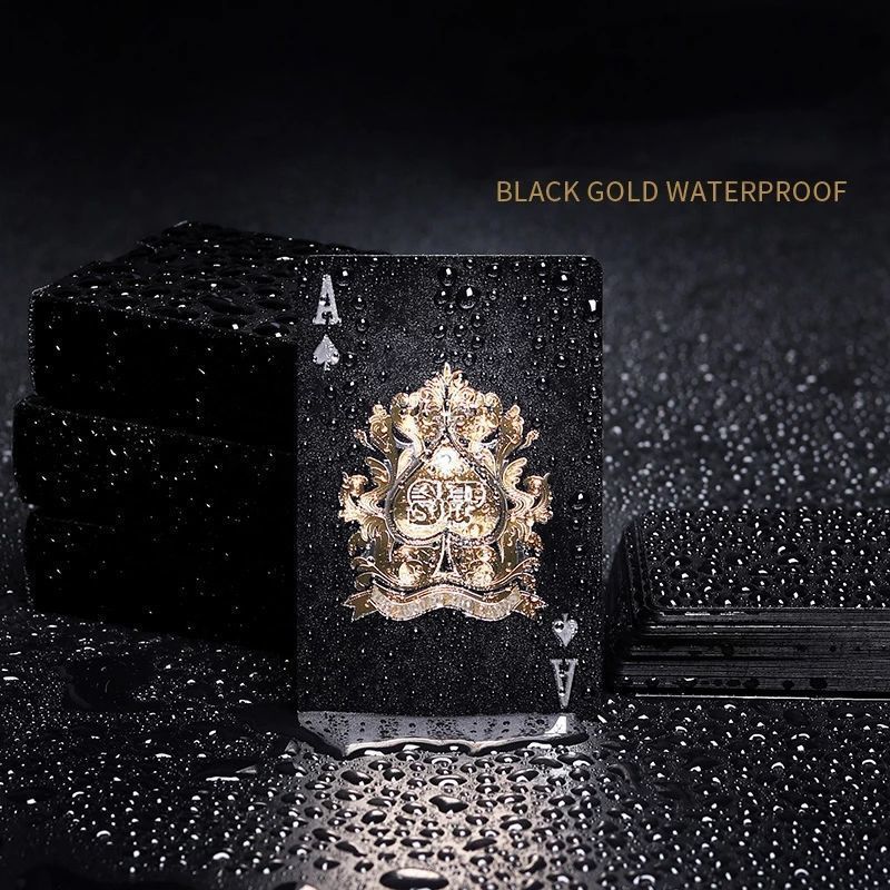 Waterproof Black Gold Playing Cards - Fun & Durable! Card Games CJ Dropshipping - China